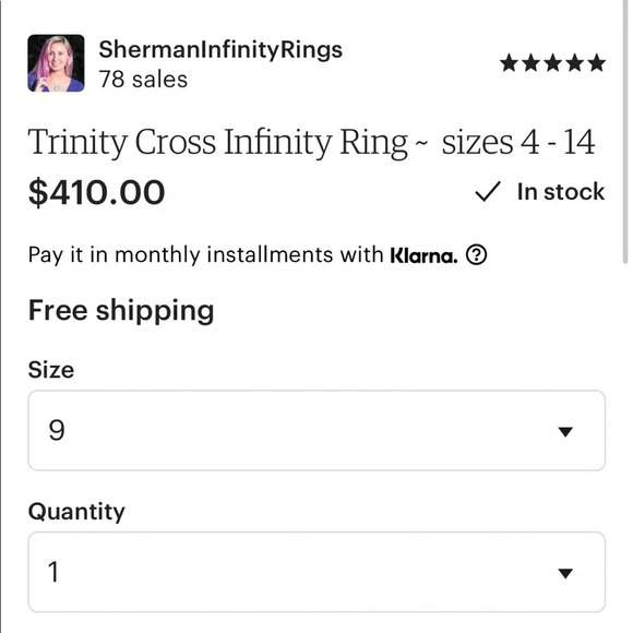 Sterling Silver Sherman Infinity Cross Ring Collectors piece Holy Trinity - Picture 14 of 14